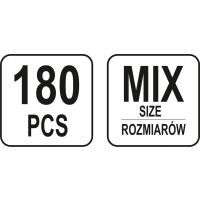 ZESTAW PRZELOTEK GUMOWYCH  180SZT MIX
