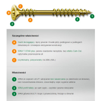 WKRĘT DO PODŁÓG OCYNK ŻÓŁTY TXTG VG 4.5*70MM SPAX