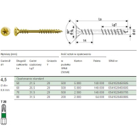 WKRĘT DO PODŁÓG OCYNK ŻÓŁTY TXTG VG 4.5*70MM SPAX