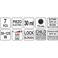 LUTOWNICA GAZOWA 3IN1 Z AKCESORIAMI Z ZAPŁONEM PIEZO