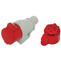 GNIAZDO IZOLACYJNE STAŁE 32A 400V CZERWONE 3P+N+Z IP44