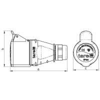 GNIAZDO IZOLACYJNE PRZENOŚNE 32A 400V CZERWONE 3P+N+Z IP44