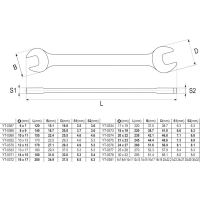 KLUCZE PŁASKIE Z POLEROWANĄ GŁÓWKĄ 10-CZĘŚCI 6-27MM