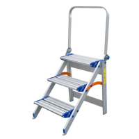 SCHODKI SKŁADANE, Z PORĘCZĄ 93CM 4 STOPNIE