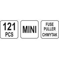 ZESTAW 121 BEZPIECZNIKÓW PŁYTKOWYCH MINI