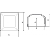 NASADKA NA SŁUPEK KWADRATOWA NSK 15 379 CZARNA