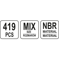 419 SZT ORINGÓW GUMOWYCH MIX