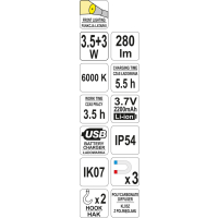 LAMPA WARSZTATOWA SMD 3.5W +3W LED