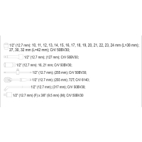 ZESTAW NARZĘDZIOWY 1/2'' 25 CZĘŚCI L