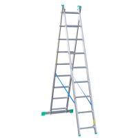 DRABINA ALUMINIOWA 2-ELEMENTOWA 421CM 9+9 SZCZEBLI