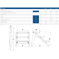 SCHODKI SKŁADANE 46CM 2 STOPNIE 8122