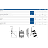 SCHODKI SKŁADANE, Z PORĘCZĄ 93CM 4 STOPNIE