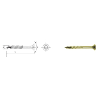 WKRĘT DO DREWNA OCYNK ŻÓŁTY NA TORX PFS+ 5.0*120MM T25