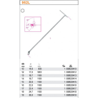 KLUCZ NASADOWY DŁUGI SZEŚCIOKĄTNE TYPU T 13MM BETA 952L