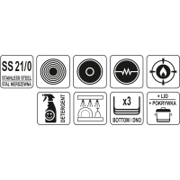 GARNEK NISKI Z POKRYWKĄ ZE STALI NIERDZEWNEJ 28X13 CM 8L.