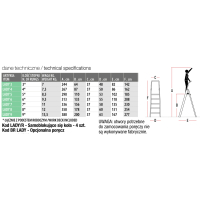 DRABINA LADY4, ALUMINIOWA PROFESJONALNA 4 STOPNIE