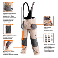 SPODNIE ROBOCZE NA SZELKACH 6W1, ROZMIAR XL/56