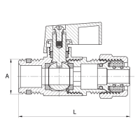 ZAWÓR KULOWY PEX MINI Z DŁAWICĄ 1/2*16 ZIMNA WODA