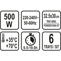 SUSZARKA SPOŻYWCZA, 6 SIT, 420-500W.