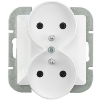 PERŁA GNIAZDO PODWÓJNE P/T Z/U BIAŁE