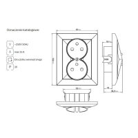 PERŁA GNIAZDO PODWÓJNE P/T Z/U SREBRNY