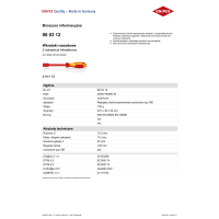 KLUCZ NASADOWY Z RĘKOJEŚCIĄ WKRĘTAKOWĄ IZOLOWANY 1000V 12MM