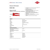 NOŻYCE DO KABLI 165MM, RĘKOJEŚĆ Z TWORZYWA