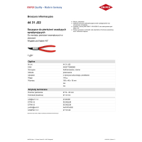 SZCZYPCE DO PIERŚCIENI SEGERA WYGIĘTE 45° WEWNĘTRZNE 180MM