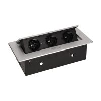 GNIAZDO WPUSZCZANE W BLAT 3X2P+Z PŁASK RANT FREZOWANY CZARNY