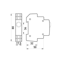 LAMPKA SYGNALIZACYJNA NA SZYNĘ DIN E.I.DIN.220 CZERWONA