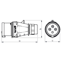 WTYKA IZOLACYJNA PRZENOŚNA 16A 400V 3P+Z IP44