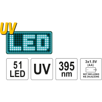 ZESTAW LATARKA UV 51 LED I OKULARY