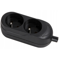 GNIAZDO PODWÓJNE 16A 250V ROZBIERALNE Z/U CZARNE