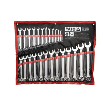 KOMPLET KLUCZY PŁASKO-OCZKOWYCH 25-CZĘŚCI 6-32MM POLEROWANE