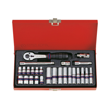 KOMPLET NASADEK 1/4 6-KĄTNE 26 SZTUK 4-13MM Z AKCESORIAMI