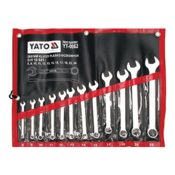 KOMPLET KLUCZY PŁASKO-OCZKOWYCH 12-CZĘŚCIOWY 8-24MM