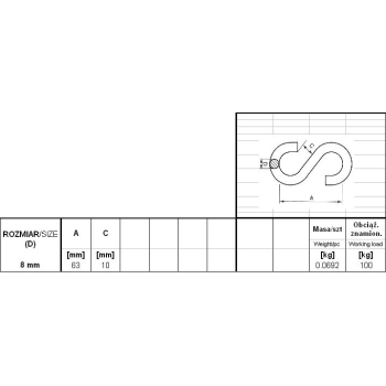OGNIWO UZUPEŁNIAJĄCE TYP S OCYNKOWANE 8MM