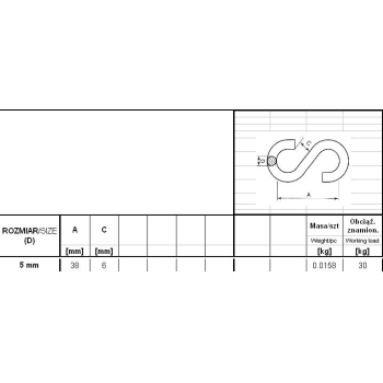OGNIWO UZUPEŁNIAJĄCE TYP S OCYNKOWANE 5MM
