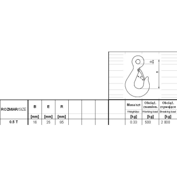 HAK Z ZABEZPIECZENIEM DIN 689 500KG GM-HZ