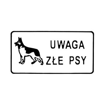 TABLICA 15*29CM UWAGA ZŁE PSY