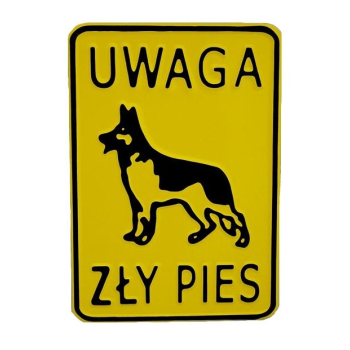 TABLICA 15*20CM UWAGA ZŁY PIES