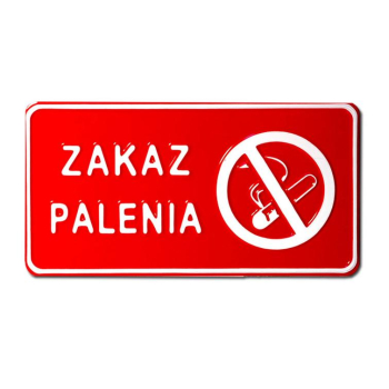 TABLICA 15*29CM ZAKAZ PALENIA
