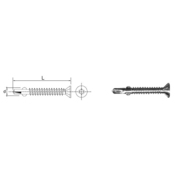 Wkręt samowiercący ocynkowany NA TORX T30 6.3*60MM