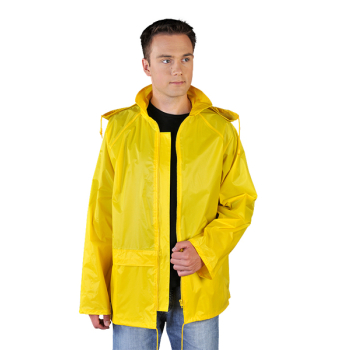 KURTKA PRZECIWDESZCZOWA Z KAPTUREM ŻÓŁTA KPNPY ROZMIAR M