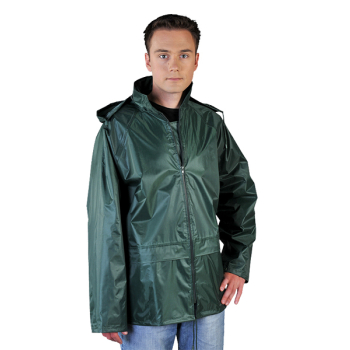 KURTKA PRZECIWDESZCZOWA Z KAPTUREM ZIELONA KPNPZ XXXL