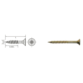 WKRĘT DO DREWNA OCYNK ŻÓŁTY 6.0*200/72MM