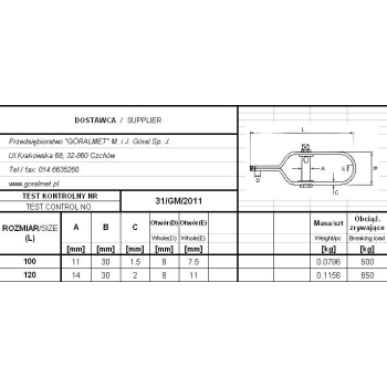 NAPINACZ SIATKI 100MM ZIELONY