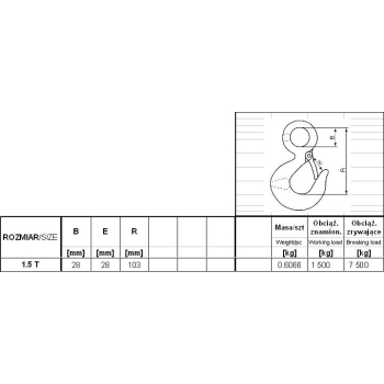 HAK Z UCHEM I ZABEZPIECZENIEM 1500KG GM-HUZ