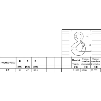HAK Z UCHEM I ZABEZPIECZENIEM 5000KG GM-HUZ