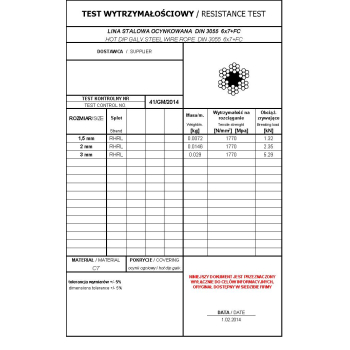 LINA STALOWA OCYNKOWANA 1.5MM  6*7 200MB